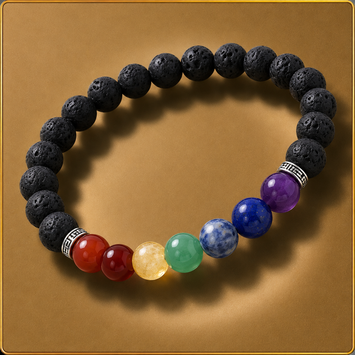 Lava Stone & 7 Chakra Balance Bracelet